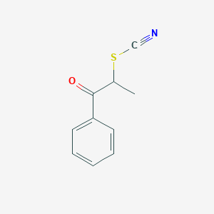 molecular formula C10H9NOS B8773535 1-Methyl-2-oxo-2-phenylethyl thiocyanate CAS No. 21486-46-4