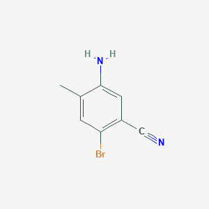 molecular formula C8H7BrN2 B8773556 5-Amino-2-bromo-4-methylbenzonitrile 