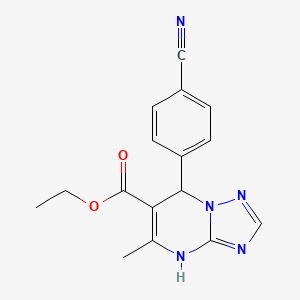 molecular formula C16H15N5O2 B8773663 Ethyl 7-(4-cyanophenyl)-5-methyl-4,7-dihydro[1,2,4]triazolo[1,5-a]pyrimidine-6-carboxylate 