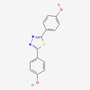 molecular formula C14H10N2O2S B8773681 2,5-Bis(4-hydroxyphenyl)-1,3,4-thiadiazole CAS No. 88203-23-0