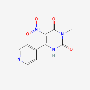 molecular formula C10H8N4O4 B8773682 3-Methyl-5-nitro-6-(pyridin-4-yl)pyrimidine-2,4(1H,3H)-dione CAS No. 831231-65-3