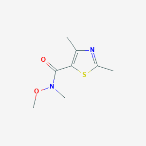 molecular formula C8H12N2O2S B8773697 N-Methoxy-N,2,4-trimethylthiazole-5-carboxamide 