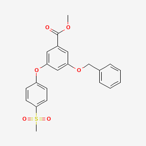molecular formula C22H20O6S B8773837 Methyl 3-(benzyloxy)-5-[4-(methanesulfonyl)phenoxy]benzoate CAS No. 871656-49-4
