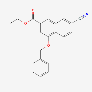 2-Naphthalenecarboxylic acid, 7-cyano-4-(phenylmethoxy)-, ethyl ester