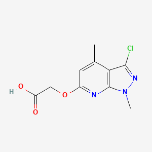 molecular formula C10H10ClN3O3 B8773913 2-[(3-chloro-1,4-dimethyl-1H-pyrazolo[3,4-b]pyridin-6-yl)oxy]-acetic acid 