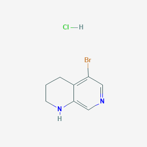 molecular formula C8H10BrClN2 B8773956 5-Bromo-1,2,3,4-tetrahydro-1,7-naphthyridine hydrochloride 