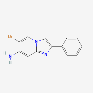 molecular formula C13H10BrN3 B8774037 6-Bromo-2-phenylimidazo[1,2-A]pyridin-7-amine 