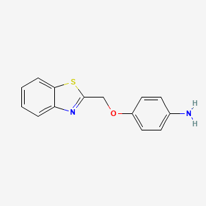 molecular formula C14H12N2OS B8774062 4-(Benzothiazol-2-ylmethoxy)aniline 