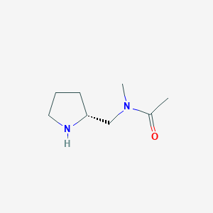 molecular formula C8H16N2O B8774075 (R)-2-[(N-acetyl-N-methylamino)methyl]pyrrolidine 