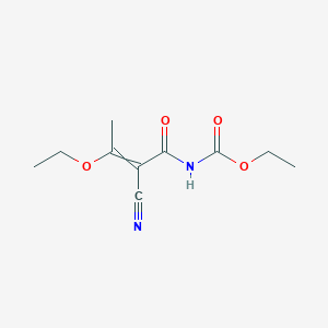 molecular formula C10H14N2O4 B8774099 Ethyl (2-cyano-3-ethoxybut-2-enoyl)carbamate CAS No. 36980-62-8