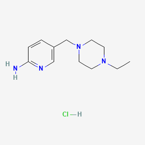 molecular formula C12H21ClN4 B8774122 5-((4-Ethylpiperazin-1-yl)methyl)pyridin-2-amine hydrochloride 