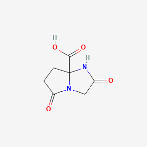 molecular formula C7H8N2O4 B8774129 2,5-Dioxohexahydro-1H-pyrrolo(1,2-a)imidazole-7a-carboxylic acid CAS No. 126101-07-3