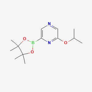 molecular formula C13H21BN2O3 B8774132 2-Isopropoxy-6-(4,4,5,5-tetramethyl-1,3,2-dioxaborolan-2-yl)pyrazine 