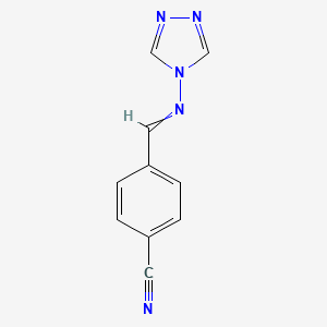molecular formula C10H7N5 B8774187 4-[(4H-1,2,4-triazol-4-ylimino)methyl]benzenecarbonitrile 