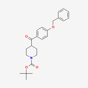 molecular formula C24H29NO4 B8774278 tert-Butyl 4-(4-(benzyloxy)benzoyl)piperidine-1-carboxylate 