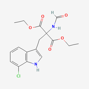 molecular formula C17H19ClN2O5 B8774328 Propanedioic acid, 2-[(7-chloro-1H-indol-3-yl)Methyl]-2-(forMylaMino)-, 1,3-diethyl ester 