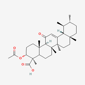 molecular formula C32H48O5 B8774384 (3R,4R,6aR,6bS,8aR,11R,12S,12aR,14aR,14bS)-3-acetyloxy-4,6a,6b,8a,11,12,14b-heptamethyl-14-oxo-1,2,3,4a,5,6,7,8,9,10,11,12,12a,14a-tetradecahydropicene-4-carboxylic acid 