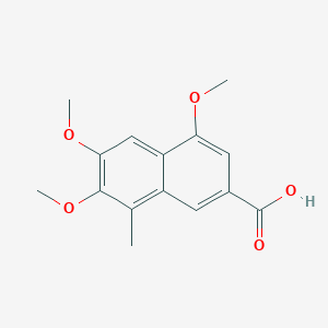 molecular formula C15H16O5 B8774412 4,6,7-Trimethoxy-8-methyl-2-naphthoic acid 