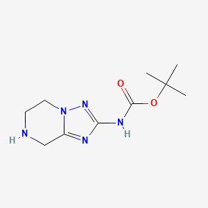 molecular formula C10H17N5O2 B8774455 tert-Butyl (5,6,7,8-tetrahydro-[1,2,4]triazolo[1,5-a]pyrazin-2-yl)carbamate 