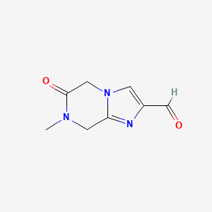 molecular formula C8H9N3O2 B8774469 7-Methyl-6-oxo-5,6,7,8-tetrahydroimidazo[1,2-a]pyrazine-2-carbaldehyde 