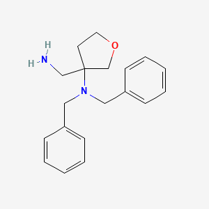 molecular formula C19H24N2O B8774565 3-(Aminomethyl)-N,N-dibenzyltetrahydrofuran-3-amine 