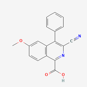 molecular formula C18H12N2O3 B8774617 3-Cyano-6-methoxy-4-phenylisoquinoline-1-carboxylic acid CAS No. 849547-30-4