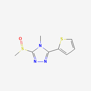 molecular formula C8H9N3OS2 B8774655 4-Methyl-3-(methylsulfinyl)-5-(2-thienyl)-4H-1,2,4-triazole CAS No. 116850-55-6