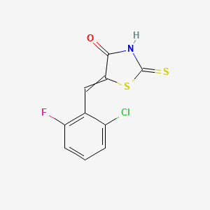 molecular formula C10H5ClFNOS2 B8774892 2-Chloro-6-fluorobenzylidenerhodanine 