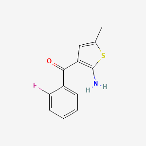 molecular formula C12H10FNOS B8774932 (2-Amino-5-methyl-3-thienyl)(2-fluorophenyl)methanone 