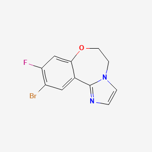 molecular formula C11H8BrFN2O B8775036 10-Bromo-9-fluoro-5,6-dihydrobenzo[f]imidazo[1,2-d][1,4]oxazepine 