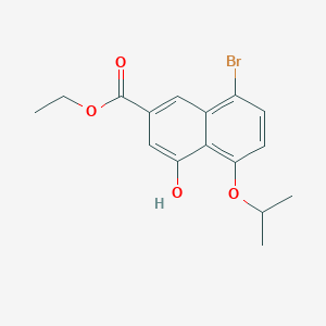 molecular formula C16H17BrO4 B8775108 2-Naphthalenecarboxylic acid, 8-bromo-4-hydroxy-5-(1-methylethoxy)-, ethyl ester 