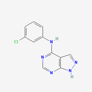 molecular formula C11H8ClN5 B8775200 4-(3-chloro-phenylamino)-1H-pyrazolo[3,4-d]pyrimidine 