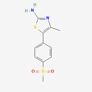 molecular formula C11H12N2O2S2 B8775258 4-Methyl-5-(4-(methylsulfonyl)phenyl)thiazol-2-amine 