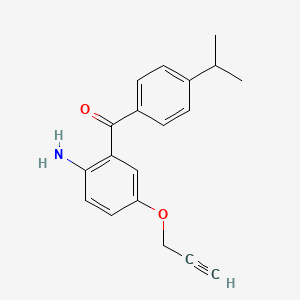 molecular formula C19H19NO2 B8775305 (2-Amino-5-(prop-2-yn-1-yloxy)phenyl)(4-isopropylphenyl)methanone 