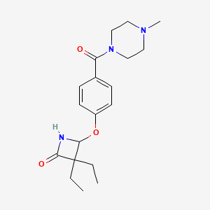 molecular formula C19H27N3O3 B8775308 3,3-Diethyl-4-(4-(4-methylpiperazine-1-carbonyl)phenoxy)azetidin-2-one CAS No. 204855-17-4