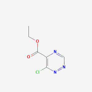 molecular formula C6H6ClN3O2 B8775343 Ethyl 6-chloro-1,2,4-triazine-5-carboxylate 
