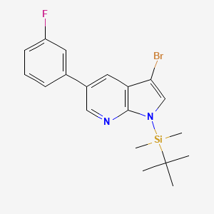 molecular formula C19H22BrFN2Si B8775355 3-bromo-1-(tert-butyldimethylsilyl)-5-(3-fluorophenyl)-1H-pyrrolo[2,3-b]pyridine 