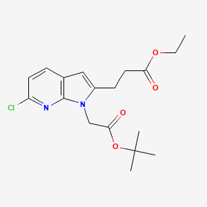 1H-Pyrrolo[2,3-b]pyridine-2-propanoic acid, 6-chloro-1-[2-(1,1-dimethylethoxy)-2-oxoethyl]-, ethyl ester