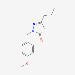 molecular formula C14H18N2O2 B8775375 1-(4-methoxybenzyl)-3-propyl-1H-pyrazol-5(4H)-one CAS No. 184707-88-8