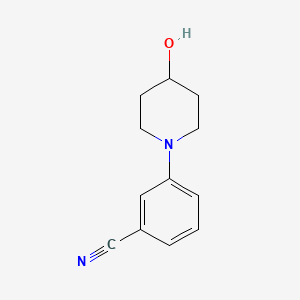 molecular formula C12H14N2O B8775470 3-(4-Hydroxypiperidin-1-yl)benzonitrile 