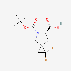 (6S)-1,1-dibromo-5-(tert-butoxycarbonyl)-5-azaspiro[2.4]heptane-6-carboxylic acid
