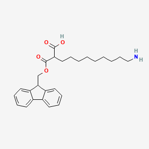molecular formula C26H33NO4 B8775538 11-amino-2-(9H-fluoren-9-ylmethoxycarbonyl)undecanoic acid 