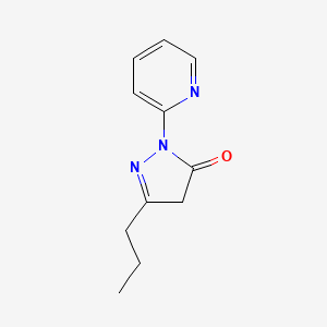 molecular formula C11H13N3O B8775565 2,4-dihydro-2-(2-pyridyl)-5-propyl-3H-pyrazol-3-one 