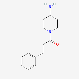 molecular formula C14H20N2O B8775679 1-(4-Aminopiperidin-1-yl)-3-phenylpropan-1-one 