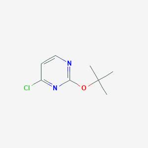molecular formula C8H11ClN2O B8775701 Pyrimidine, 4-chloro-2-(1,1-dimethylethoxy)- 