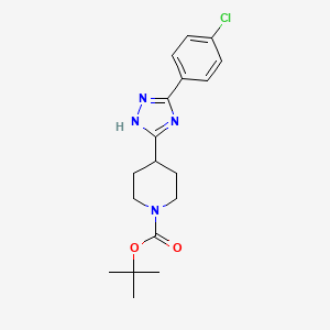 molecular formula C18H23ClN4O2 B8775748 tert-Butyl 4-(3-(4-chlorophenyl)-1H-1,2,4-triazol-5-yl)piperidine-1-carboxylate 