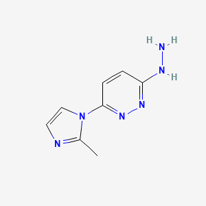 molecular formula C8H10N6 B8775768 3-Hydrazino-6-(2-methylimidazol-1-yl)pyridazine CAS No. 75792-67-5