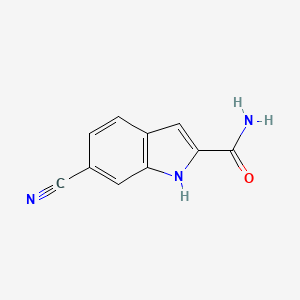 molecular formula C10H7N3O B8775862 6-Cyano-1H-indole-2-carboxamide 