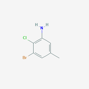 molecular formula C7H7BrClN B8775961 3-Bromo-2-chloro-5-methylaniline 