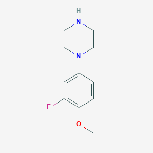 molecular formula C11H15FN2O B8776078 1-(3-Fluoro-4-methoxyphenyl)piperazine 